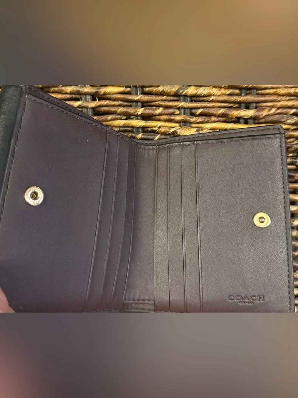 Coach-Teri Bag,Brown Signature Shoulder Bag w/Gold Hardware and matching wallet